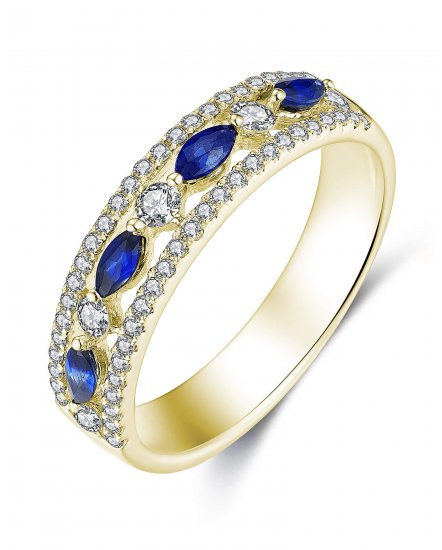 MARQUISE SAPPHIRE DIAMOND BAND (TR3004)